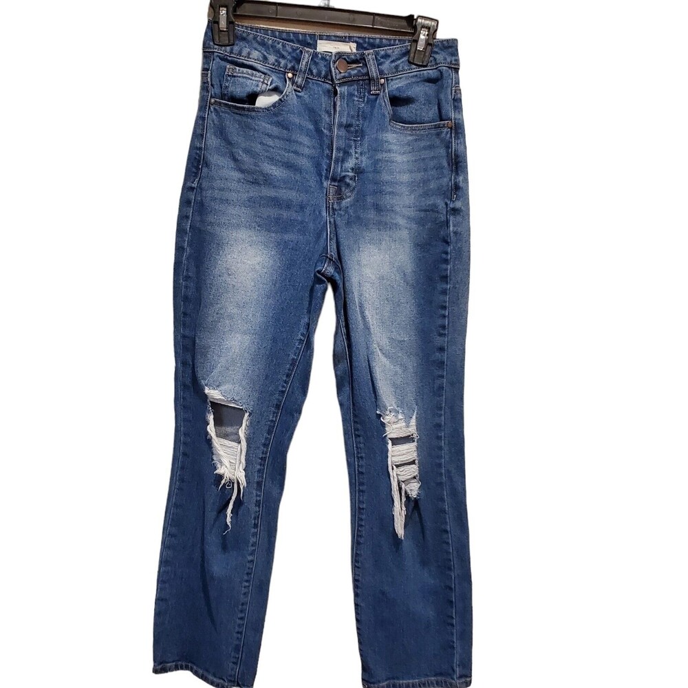 TGLA Women Blue Rips Destressed Jeans 25